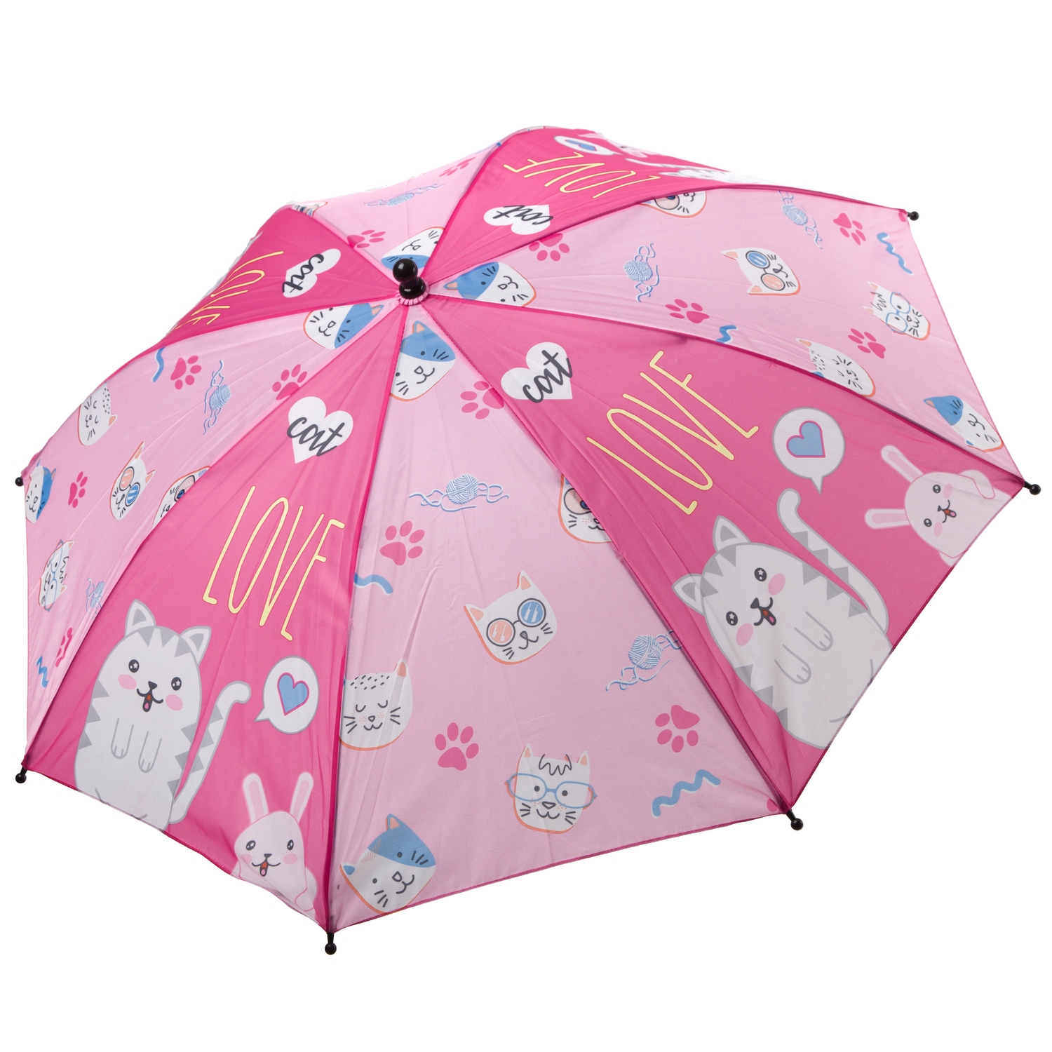 Зонт детский Bondibon Котята полуавтомат розовый, 19 см