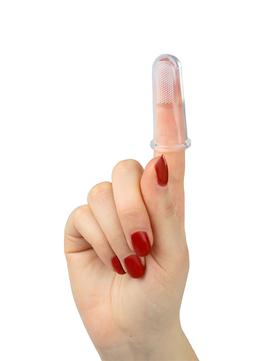 Зубная щетка на палец для собак Не Один Дома, мягкая щетина, прозрачный, 5 см