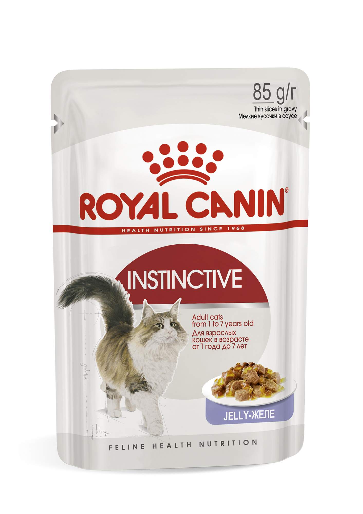 Влажный корм для кошек Royal Canin Instinctive, в желе 24шт по 85 г – купить в Москве, цены в интернет-магазинах на Мегамаркет