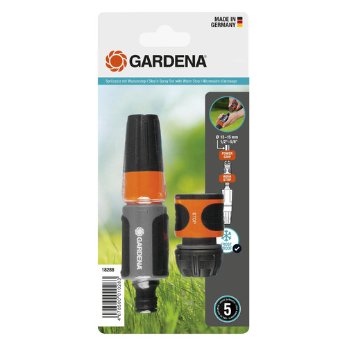 Набор полива Gardena Stop `n` Spray 1/2-5/8 оранжевый/черный (18288-20.000.00) - купить в Москве, цены на Мегамаркет