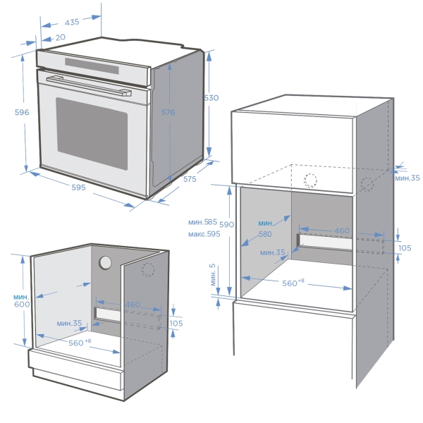 Midea mo57105x духовой шкаф