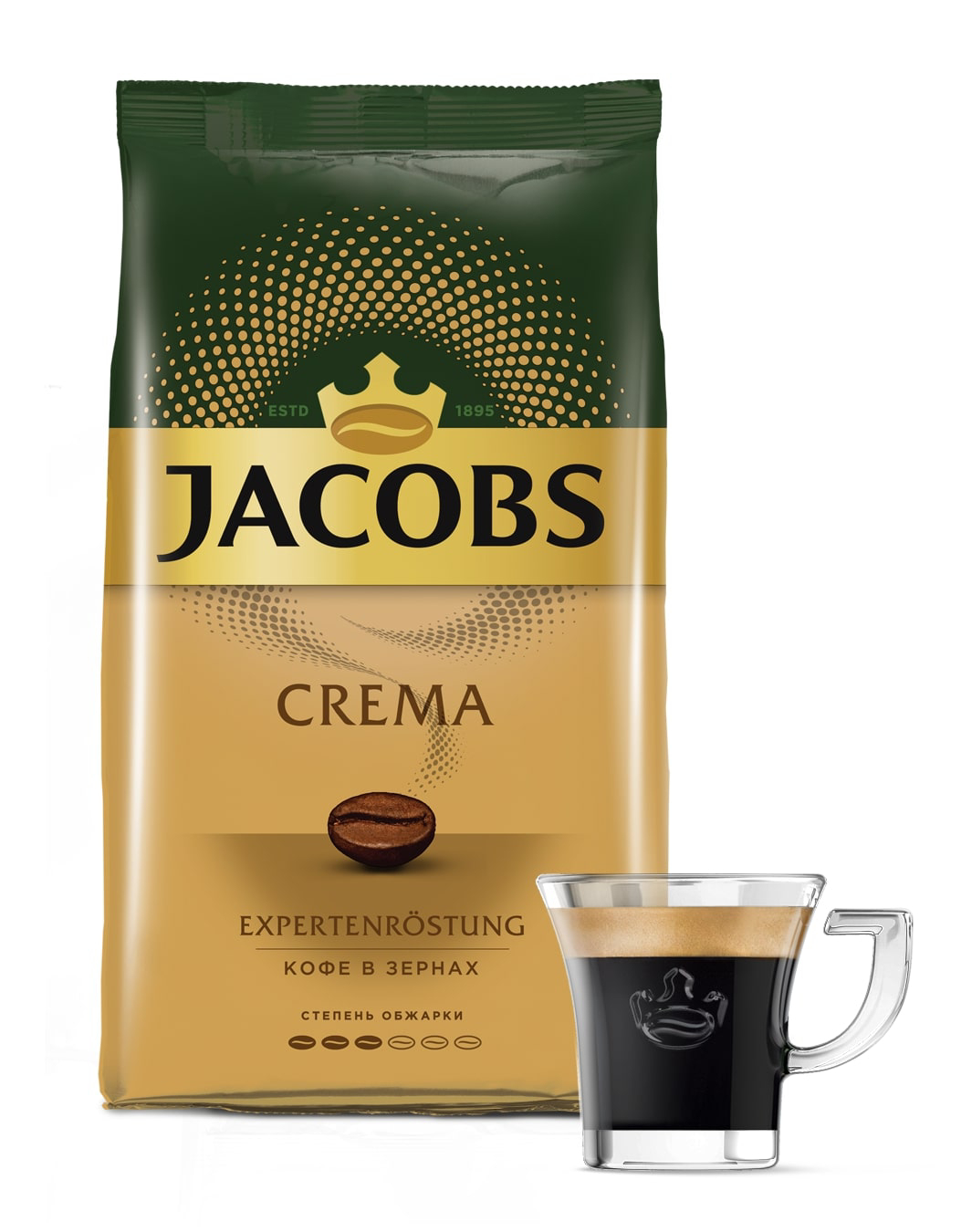 Кофе в зернах Jacobs Crema, 1 кг - отзывы покупателей на маркетплейсе  Мегамаркет | Артикул: 600000114512