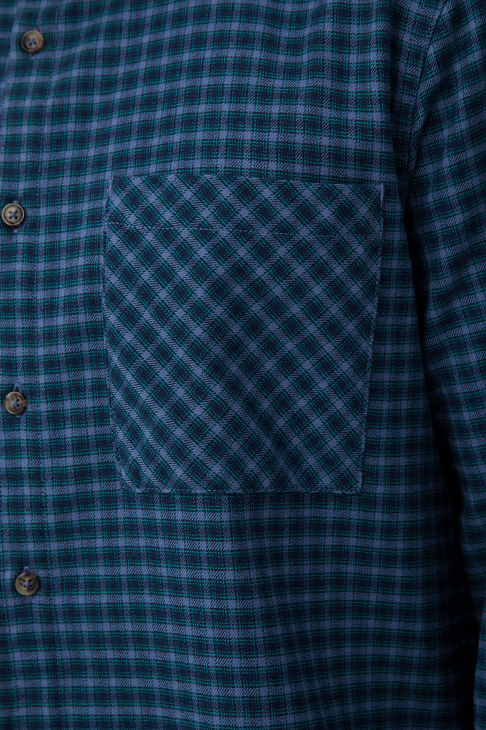 Рубашка мужская Finn Flare FAB210109 синяя 3XL
