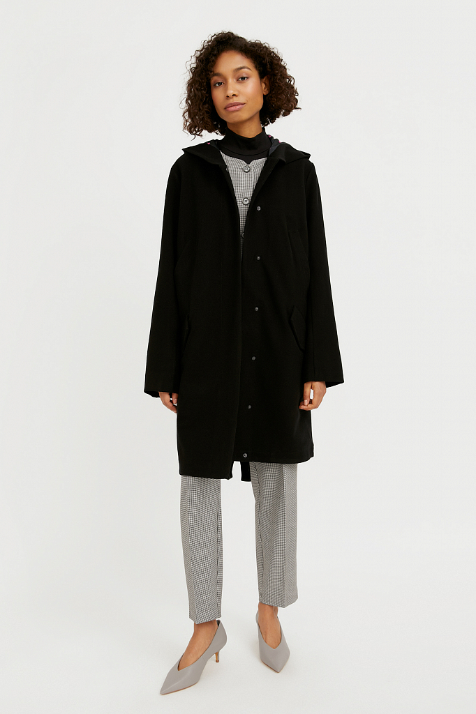 Пальто женское Finn Flare B21-32014 черное M