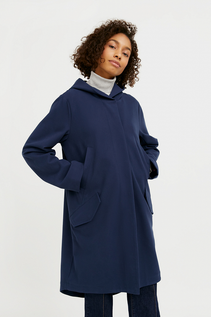 Пальто женское Finn Flare B21-32014 синее XL