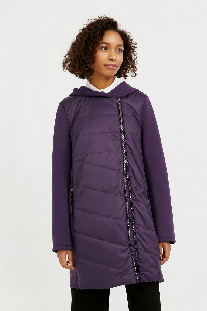 Пальто женское Finn Flare B21-11031 фиолетовое S