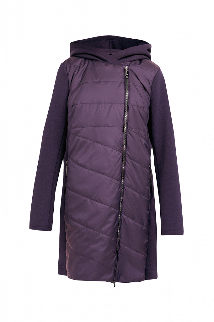 Пальто женское Finn Flare B21-11031 фиолетовое XS