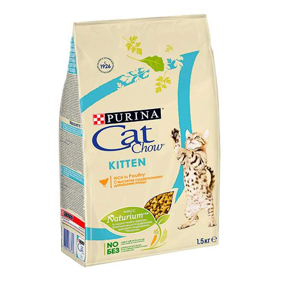 Сухой корм для котят Cat Chow Kitten, домашняя птица, 1,5кг