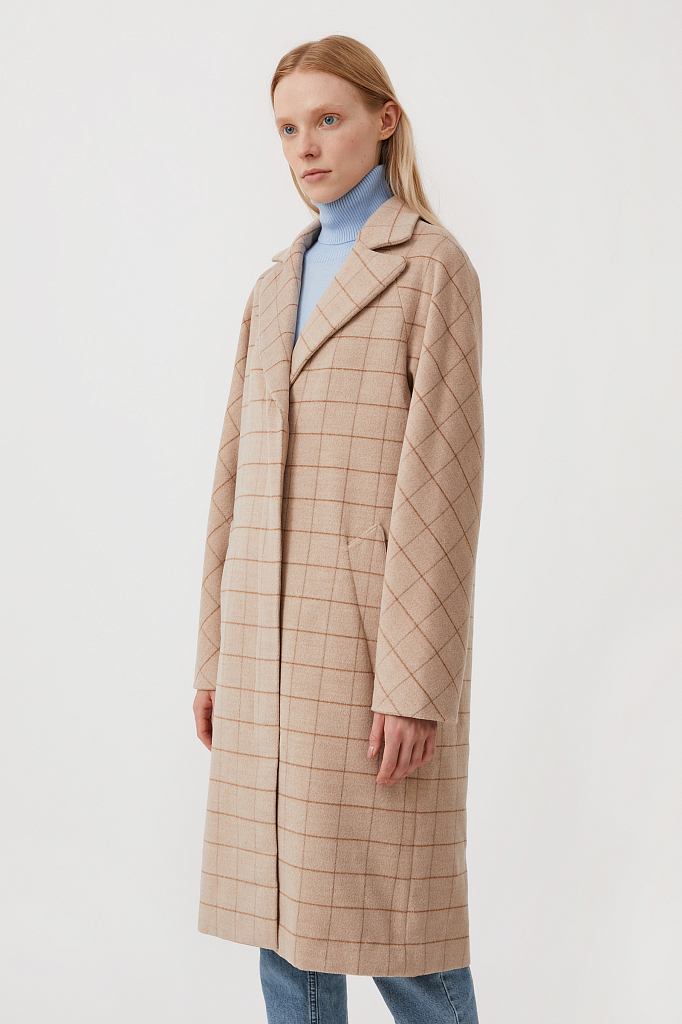 Пальто женское Finn Flare FAB110185 бежевое XL