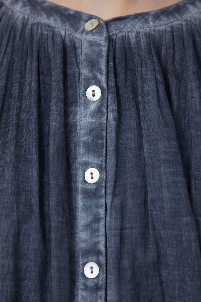 Блуза женская Finn Flare S21-14091 синяя XS