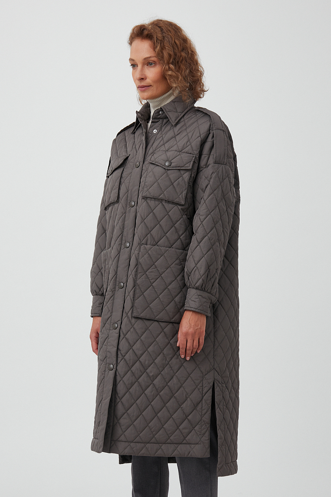 Пальто женское Finn Flare FAB110138 коричневое S