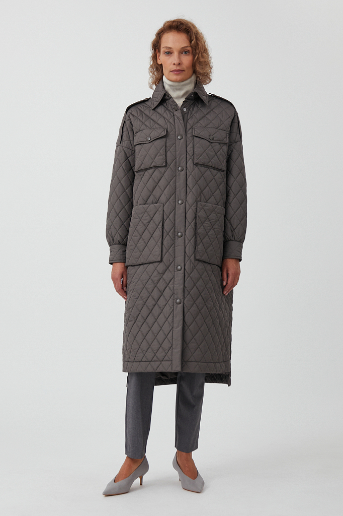 Пальто женское Finn Flare FAB110138 коричневое XL