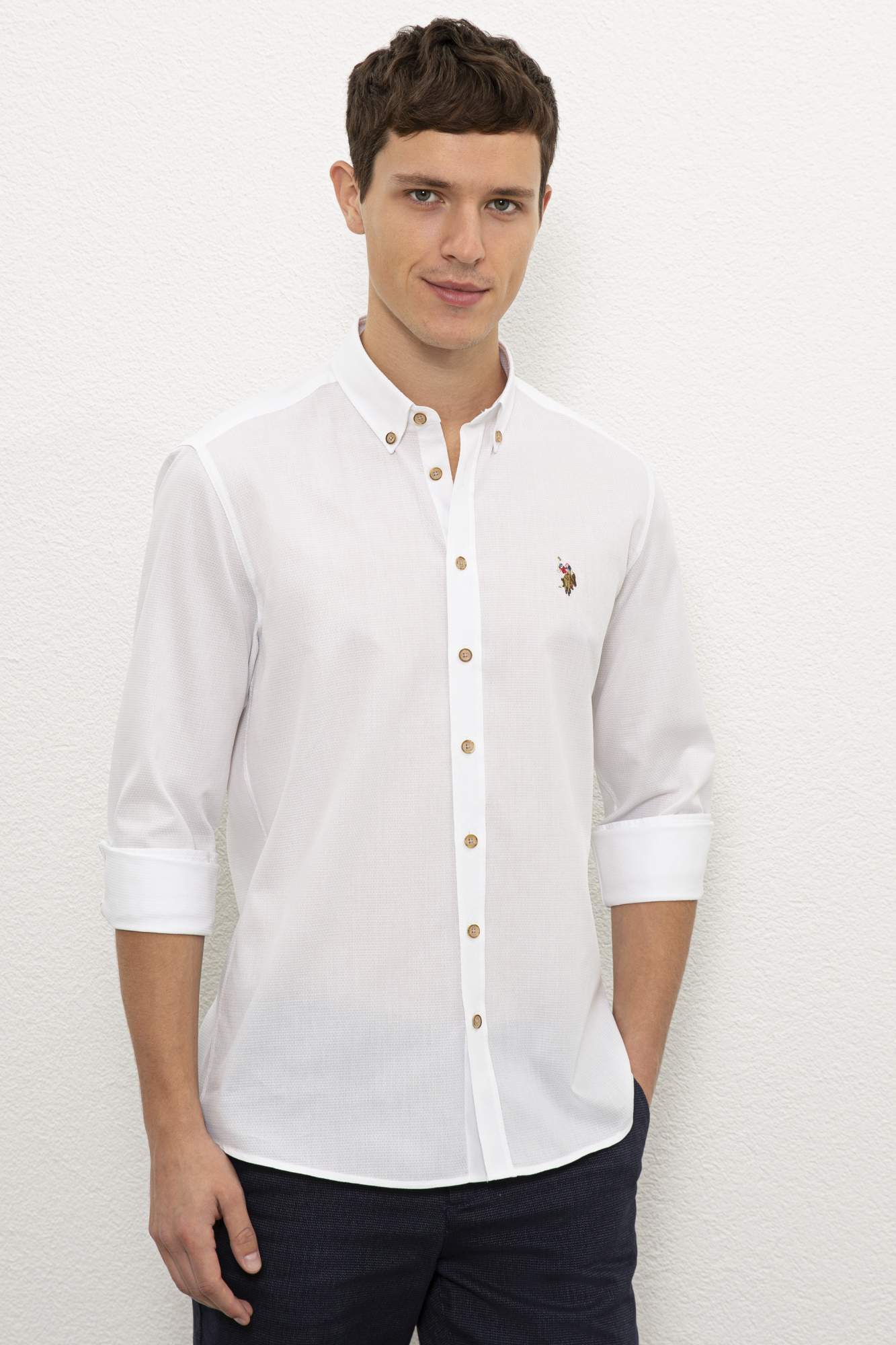 Рубашка мужская U.S. POLO Assn. G081SZ0040NOVAYA20K белая XL
