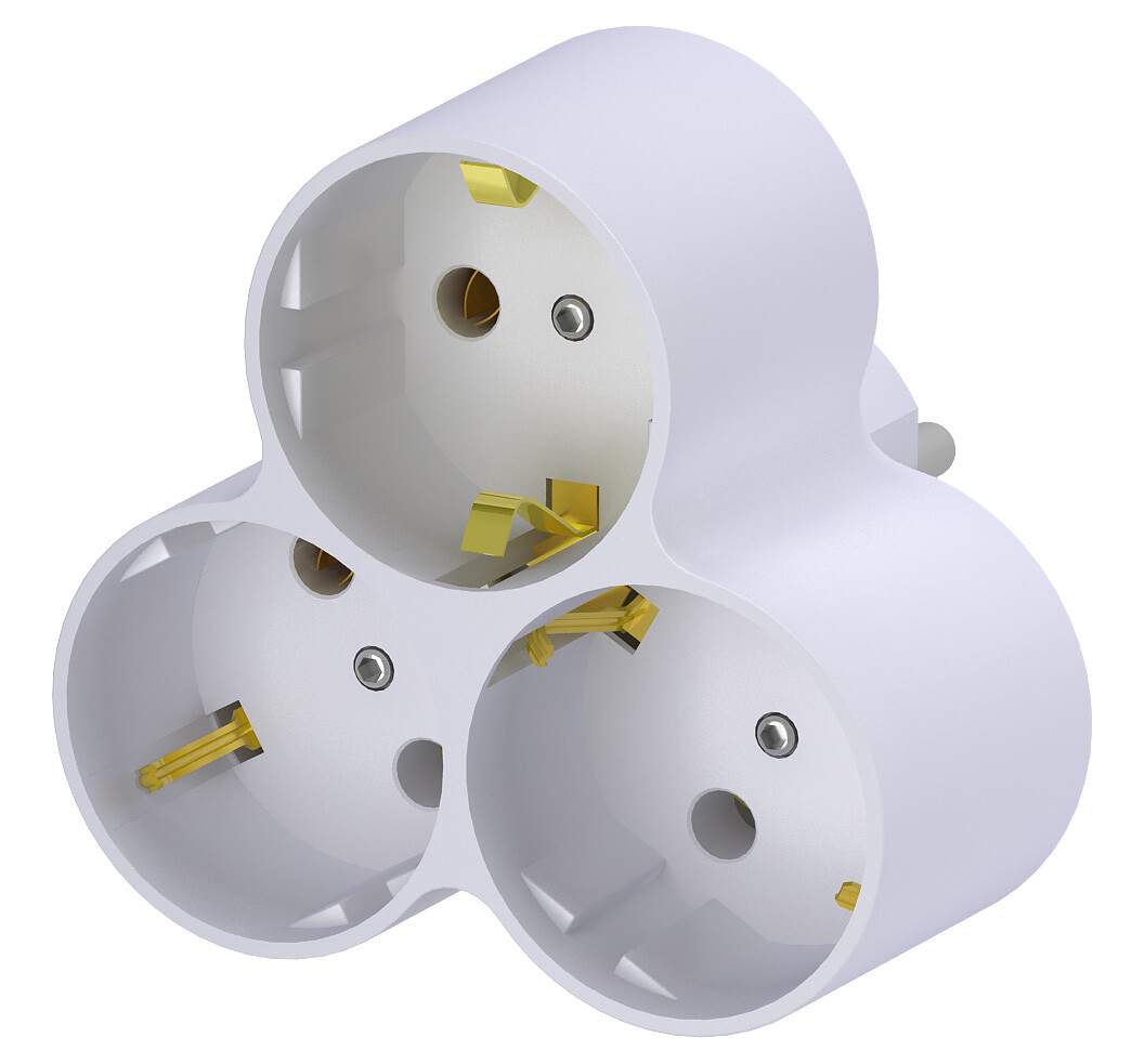 Разветвитель электрический (тройник) "ФОТОН" АМ 16-3Е, ГОСТ купить в ...