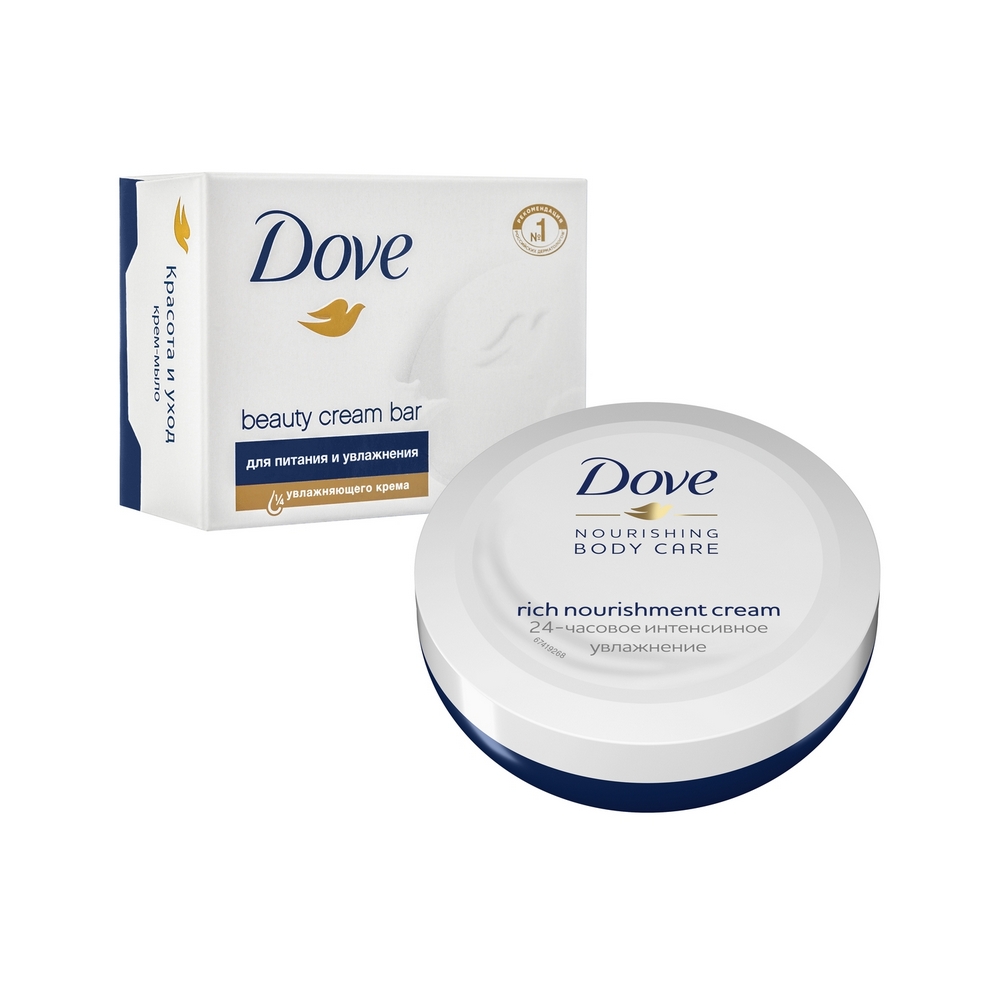 Подарочный набор Dove "Коллекция с любовью для вас": крем 75мл  + крем-мыло, 100 г