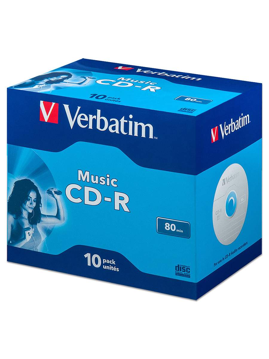 Диск Verbatim CD-R 80min AUDIO Music Jewel, упаковка 10 шт, купить в Москве, цены в интернет-магазинах на Мегамаркет