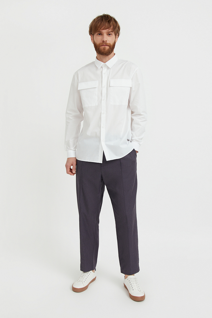 Рубашка мужская Finn Flare S21-21005 белая S
