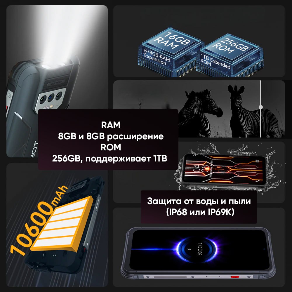 Смартфон Cubot King Kong Power 8/256 Gb RUS черный, купить в Москве, цены в  интернет-магазинах на Мегамаркет