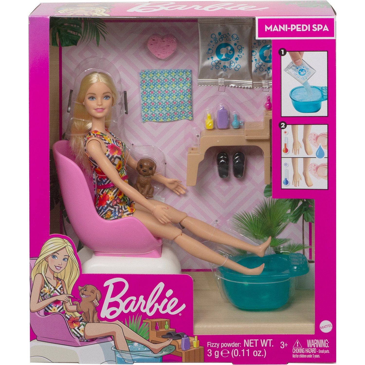 Купить кукла Mattel Barbie, Игровой набор для маникюра и педикюра GHN07,  цены на Мегамаркет