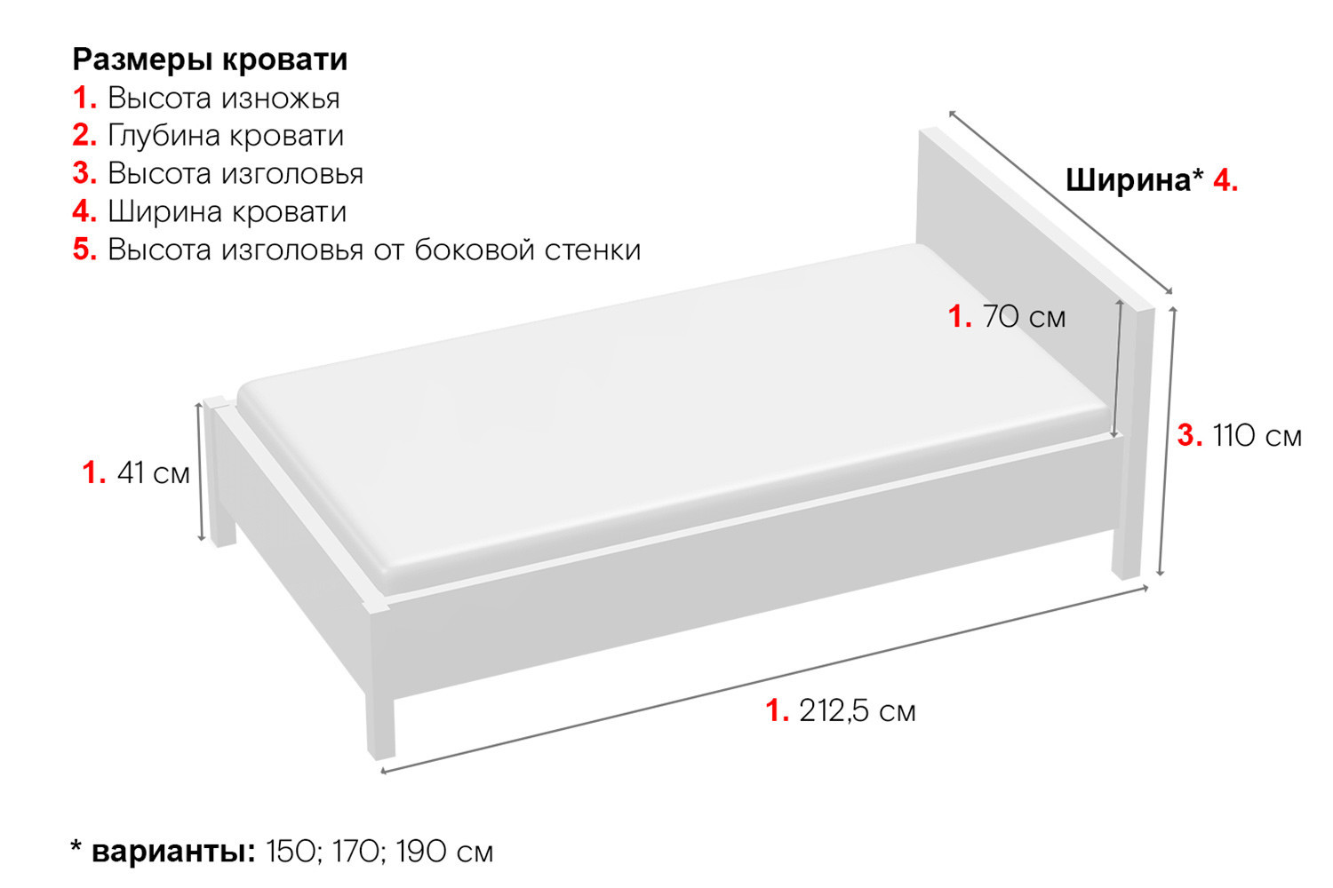 Кровать c подъёмным механизмом Hoff Elsi