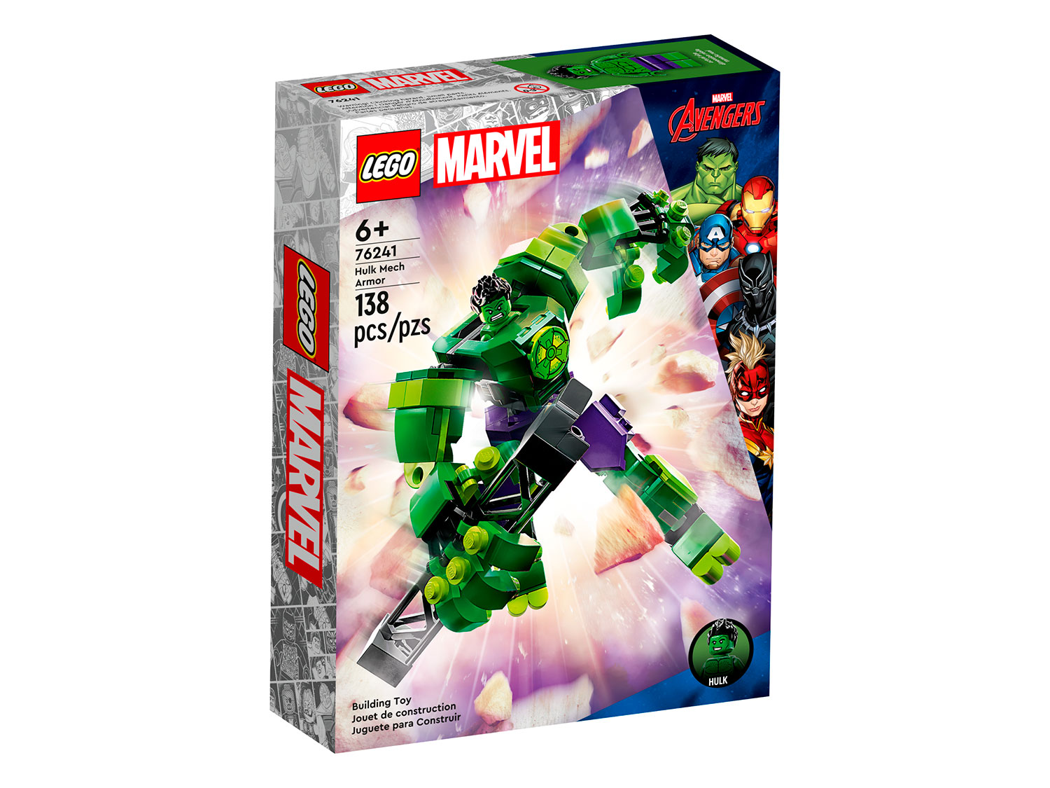 Купить конструктор LEGO Marvel Avengers Халк:робот, 76241, цены на Мегамаркет | Артикул: 600010889007