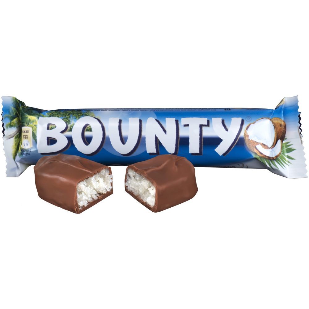 Шоколадный батончик Bounty, Молочный шоколад, Кокос, Шоубокс, 55гр.*32шт. -  купить в ООО 