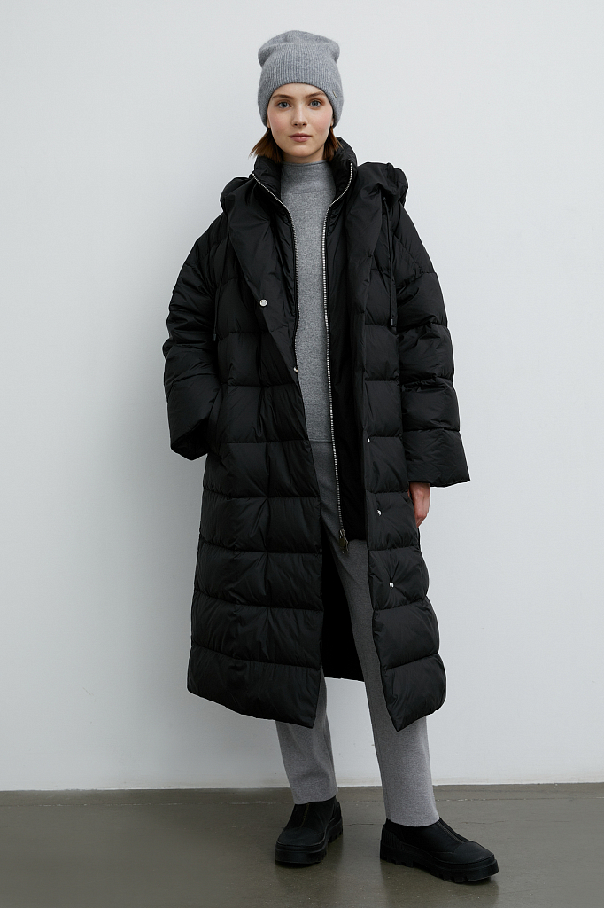 Пуховик-пальто женский Finn Flare FWB51062 черный XL