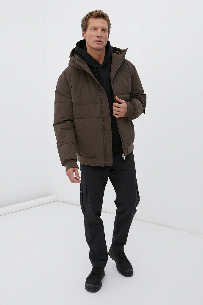 Зимняя куртка мужская Finn Flare FWB21021 коричневая 3XL