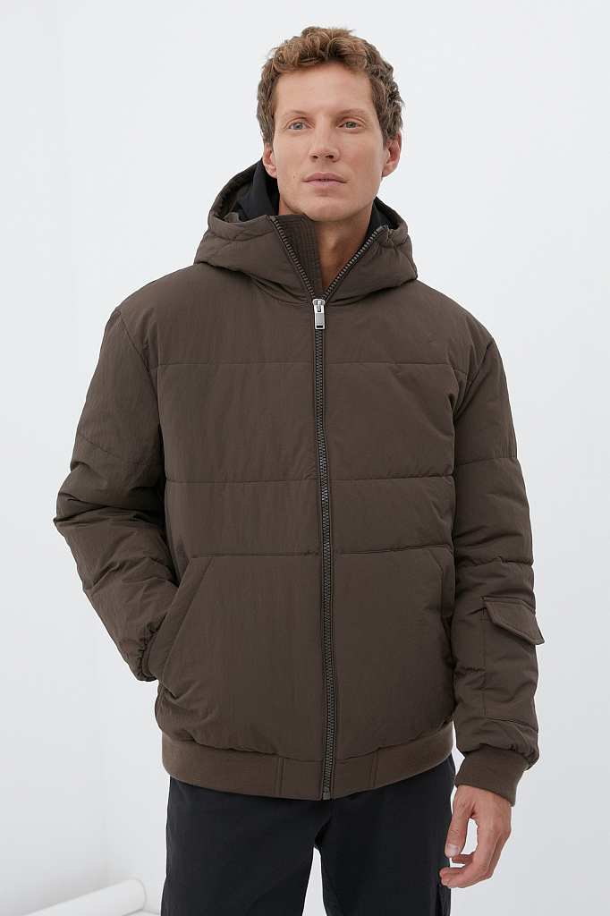 Зимняя куртка мужская Finn Flare FWB21021 коричневая 3XL