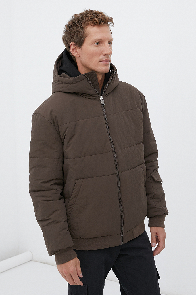 Зимняя куртка мужская Finn Flare FWB21021 коричневая S