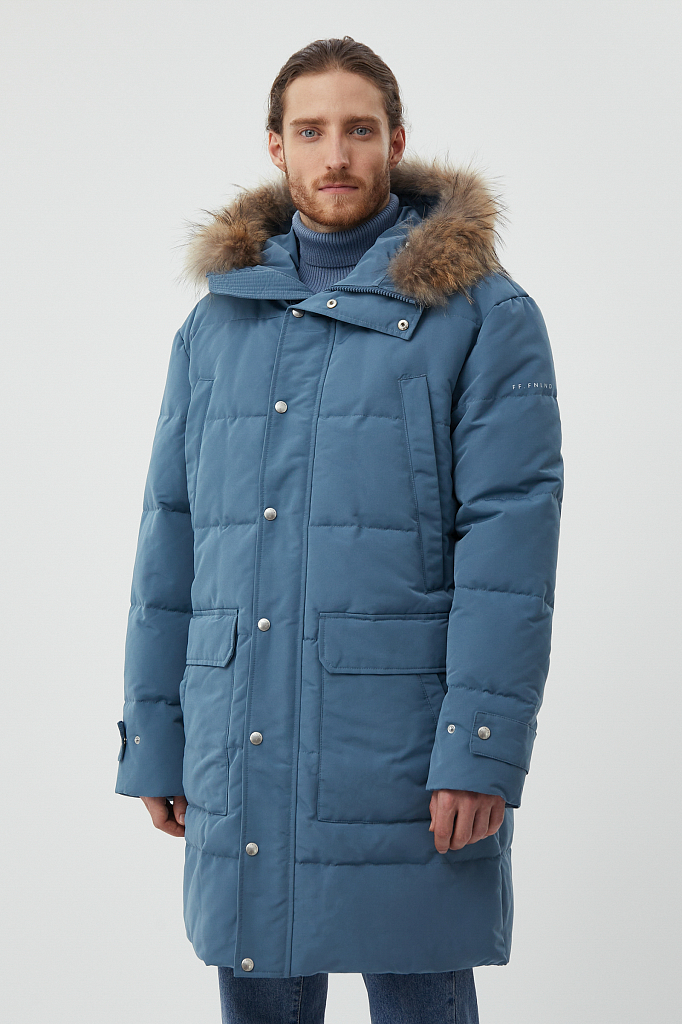 Пуховик мужской Finn Flare FAB21089 синий 2XL