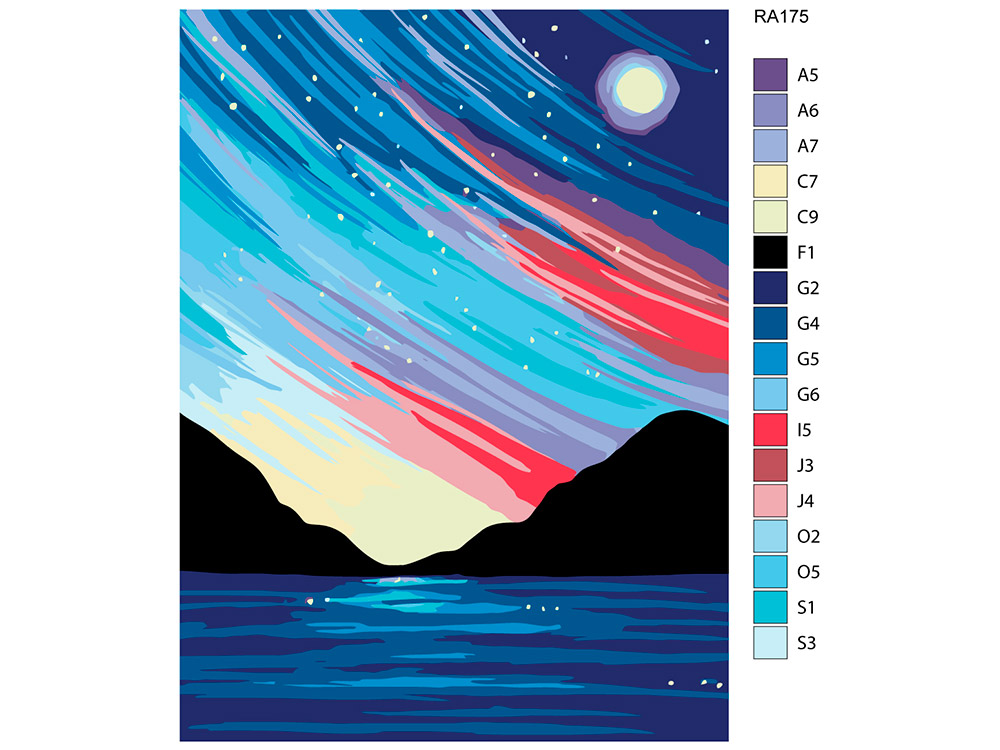 Картина по номерам северное сияние