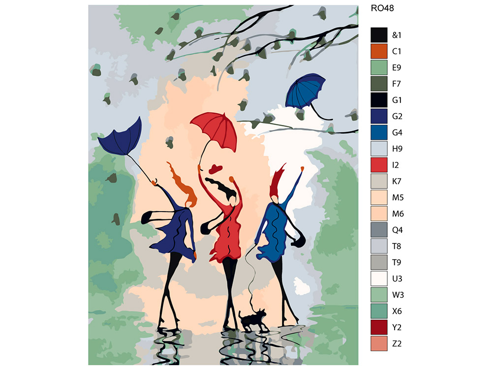 Картина по номерам три подруги