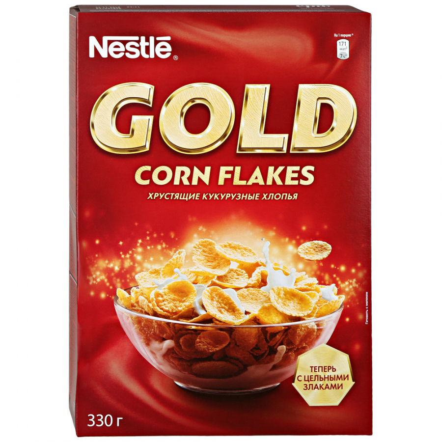 Хрустящие кукурузные хлопья GOLD Corn Flakes Nestle, 330 г, Россия