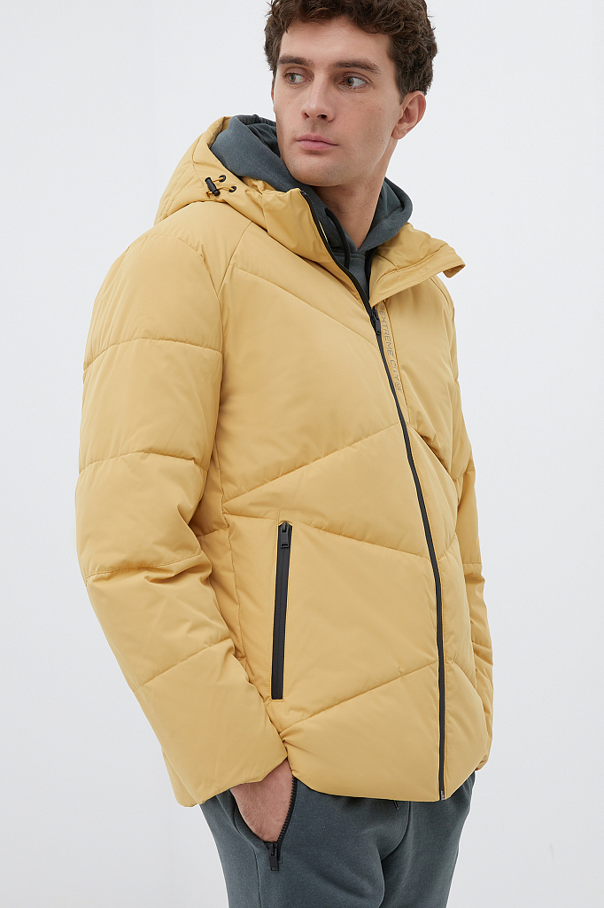 Зимняя куртка мужская Finn Flare FWB21076 желтая 3XL