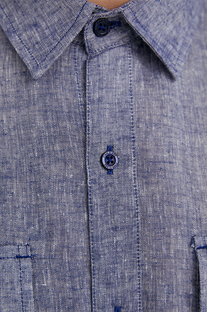 Рубашка мужская Finn Flare S21-21015 синяя XL