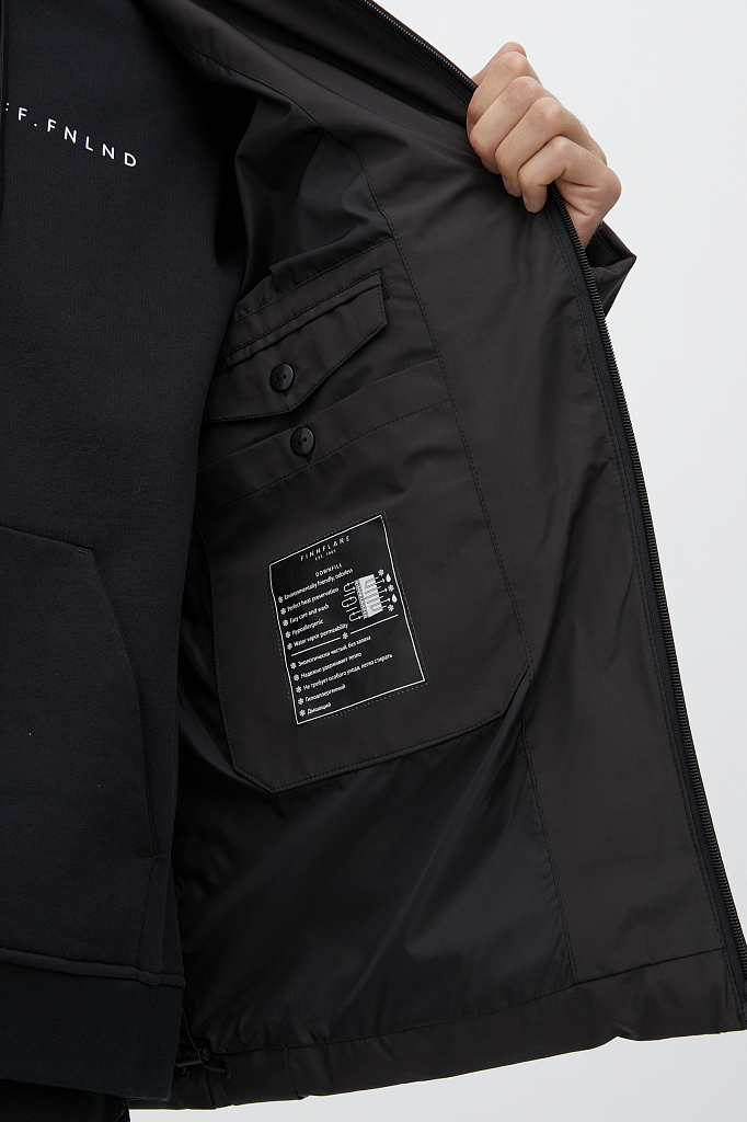 Зимняя куртка мужская Finn Flare FWB21011 черная 3XL