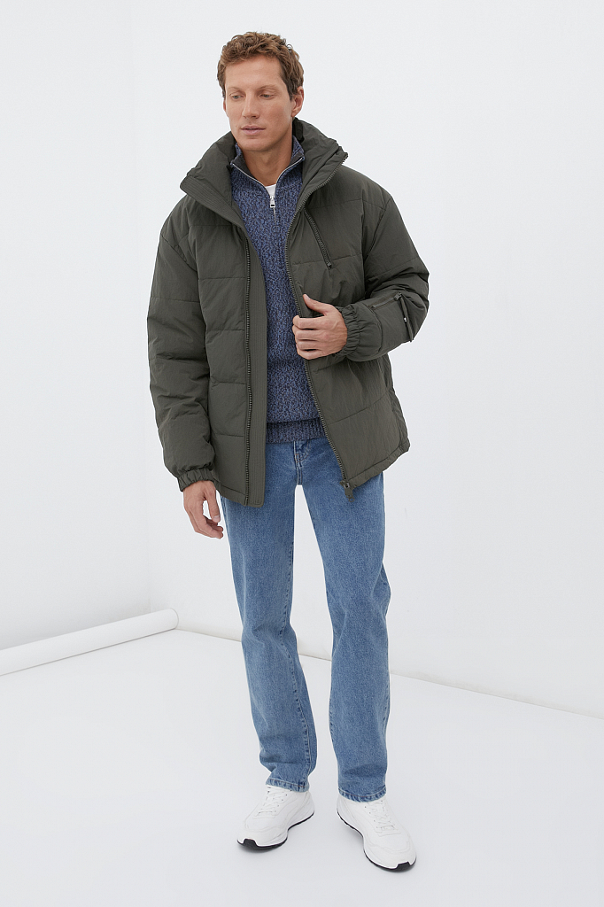 Зимняя куртка мужская Finn Flare FWB21016 зеленая XL