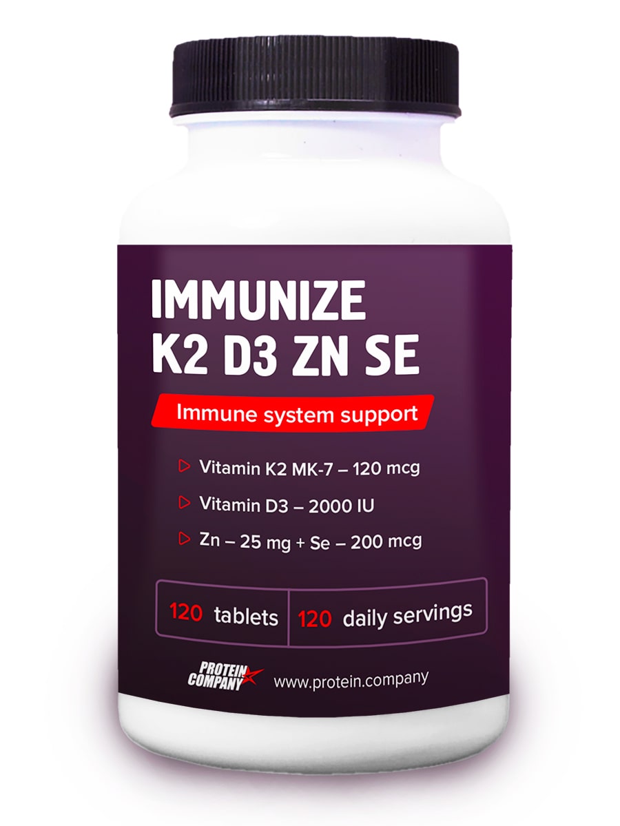 Витаминно-минеральный комплекс Protein.Сompany Immunize K2 D3 Zn Se 120 таблеток
