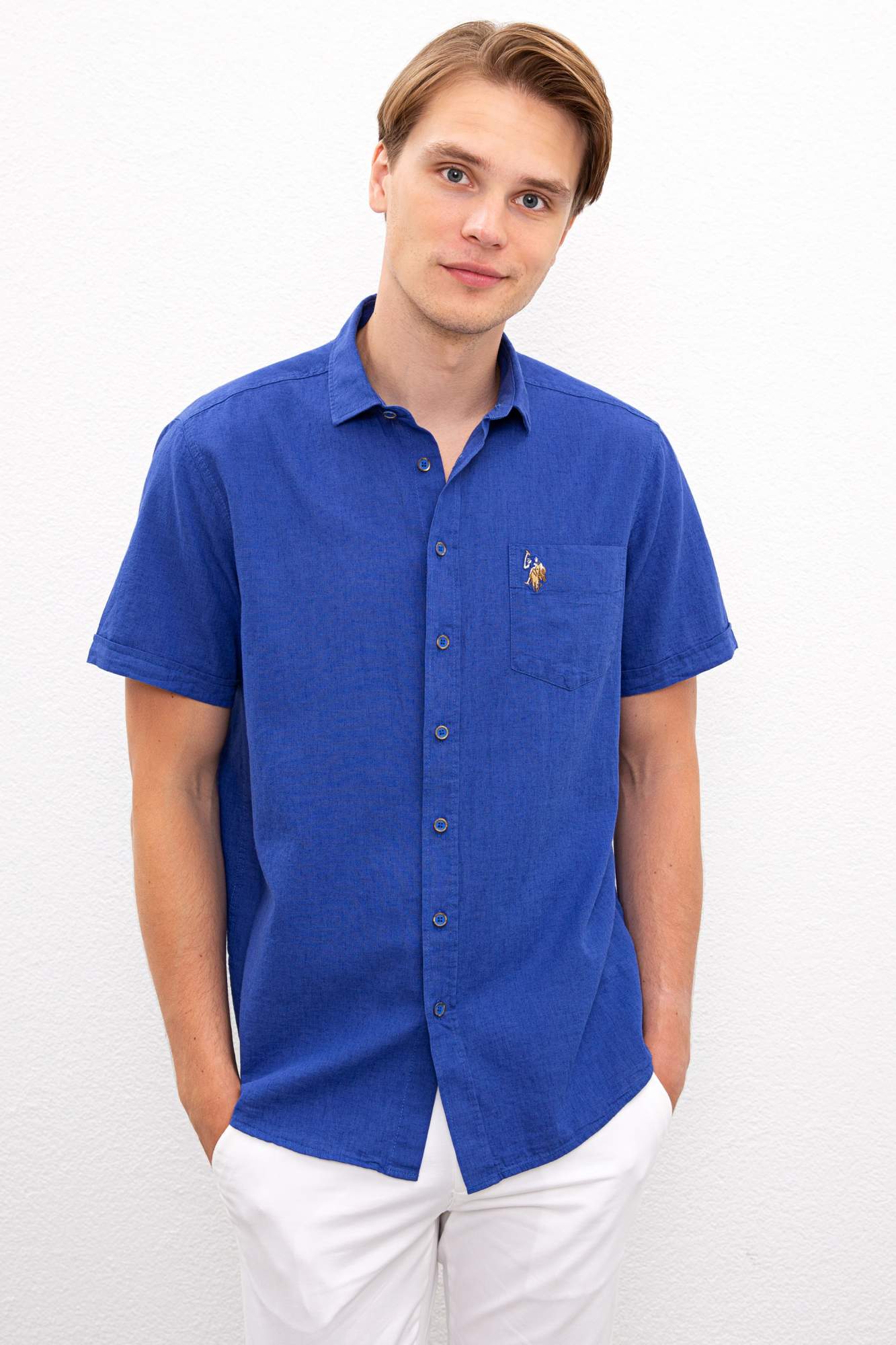 Рубашка мужская U.S. POLO Assn. G081SZ0040ELFY020Y синяя S