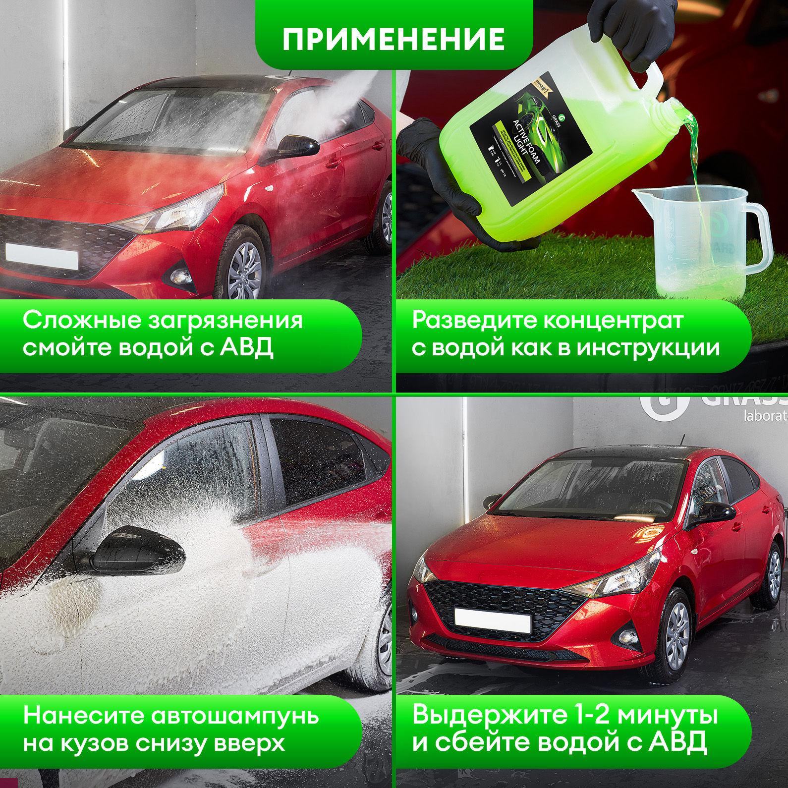 Автошампунь для бесконтактной мойки GRASS Active Foam Light, 5 кг - купить  в Мегамаркет Москва, цена на Мегамаркет