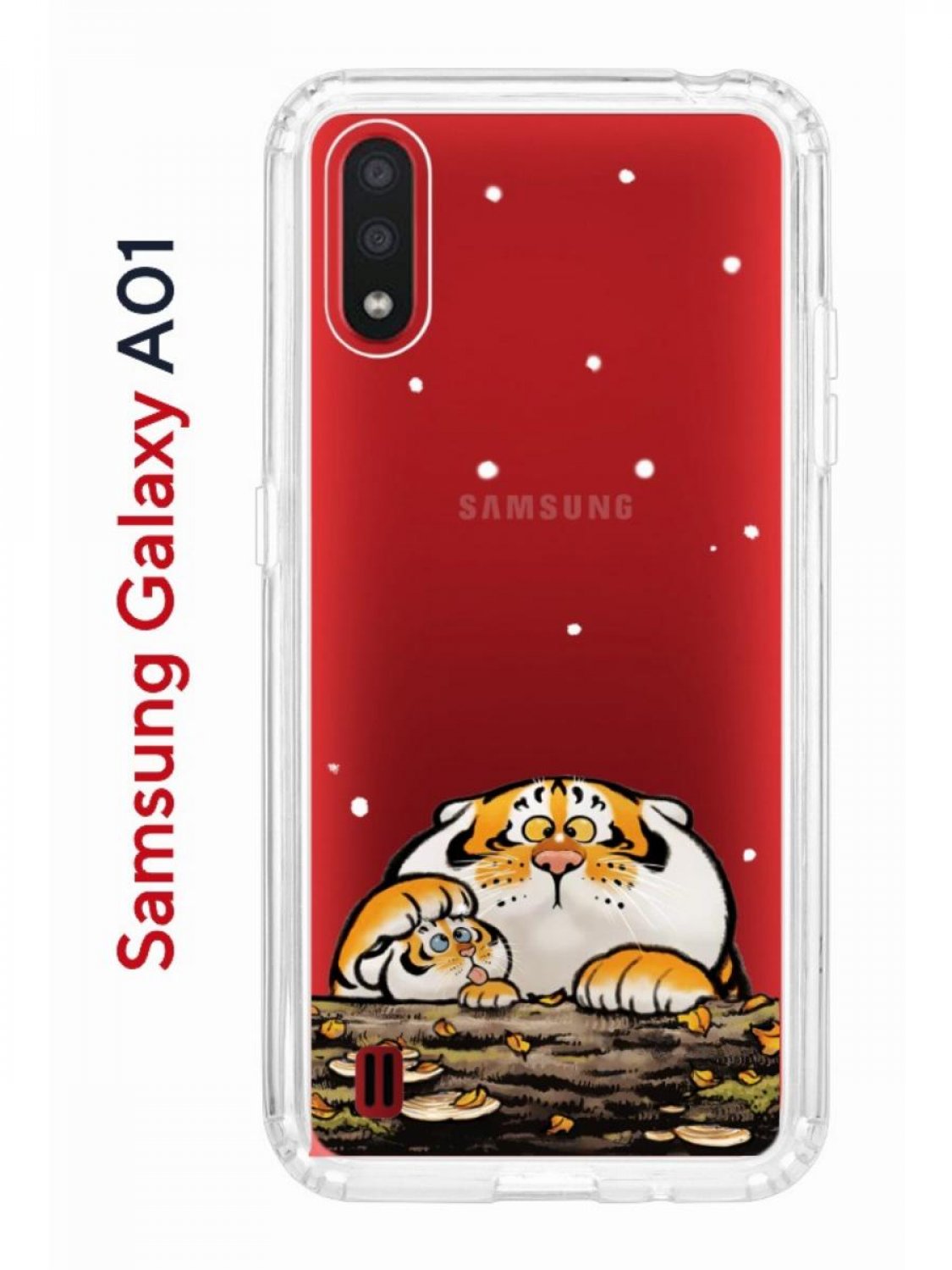 Чехол на Samsung Galaxy A01/A015 Kruche Print тигр первый снег,  противоударный бампер, купить в Москве, цены в интернет-магазинах на  Мегамаркет