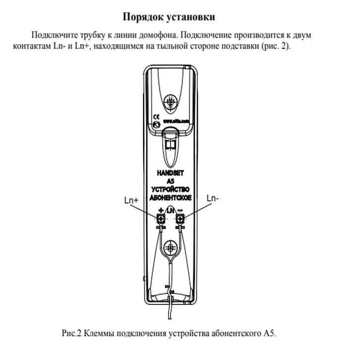 Трубка домофона Eltis A5