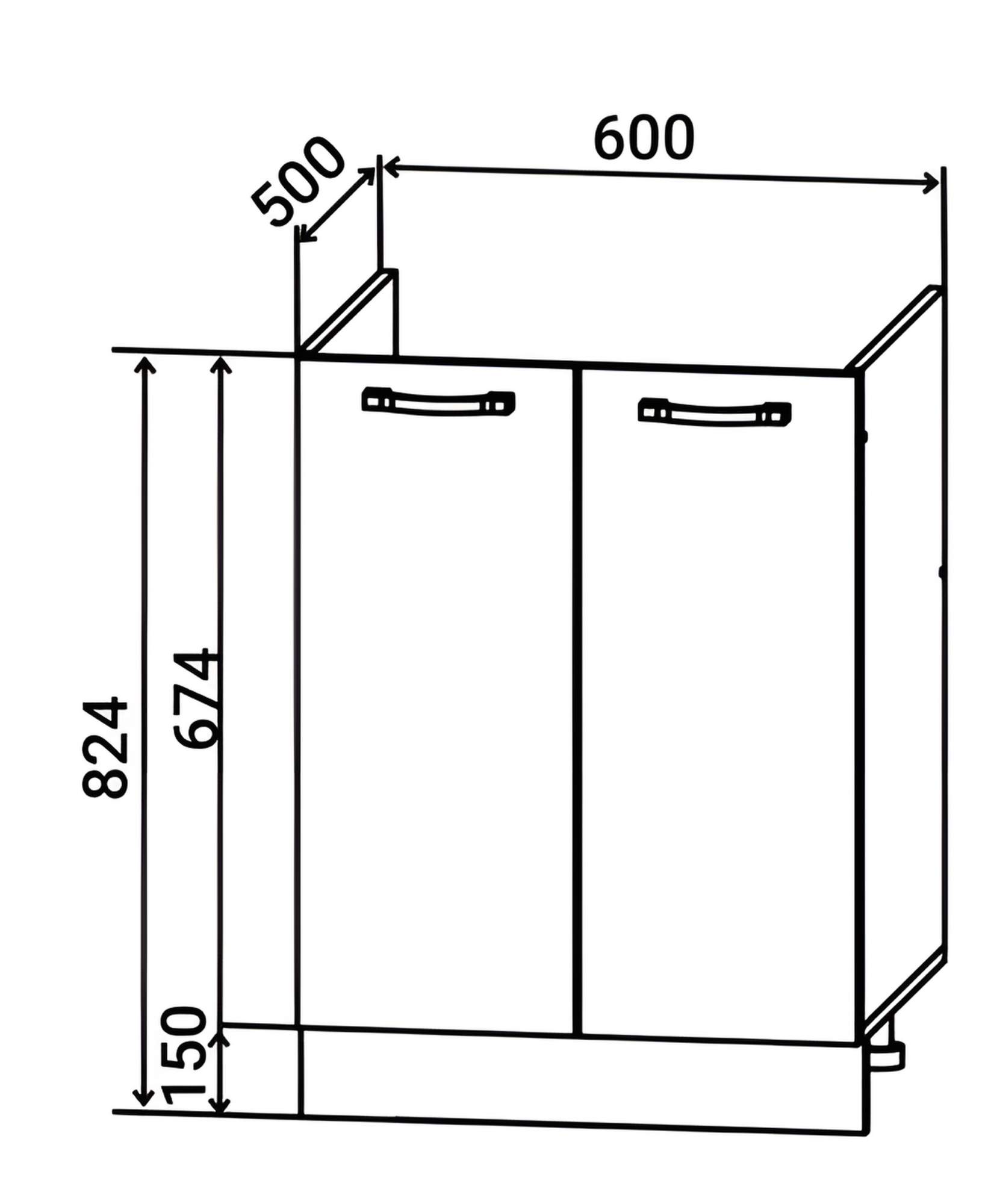 кухонный шкаф напольный ширина 55 см