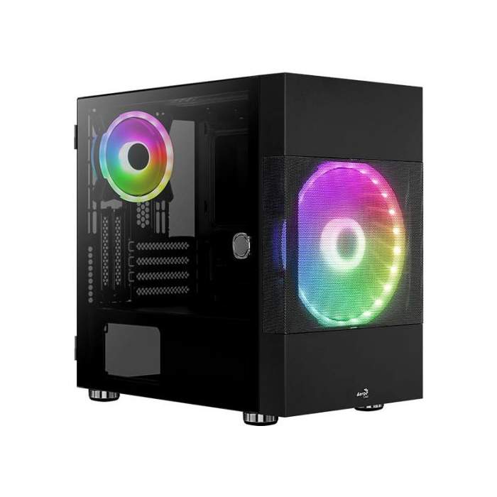 Корпус компьютерный AeroCool Atomic (ATOMIC-G-BK-V1) Black - купить в Ситилинк, цена на Мегамаркет