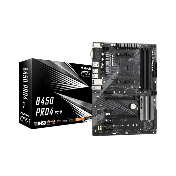 Материнская плата ASRock B450 PRO4 R2.0, купить в Москве, цены в интернет-магазинах на Мегамаркет