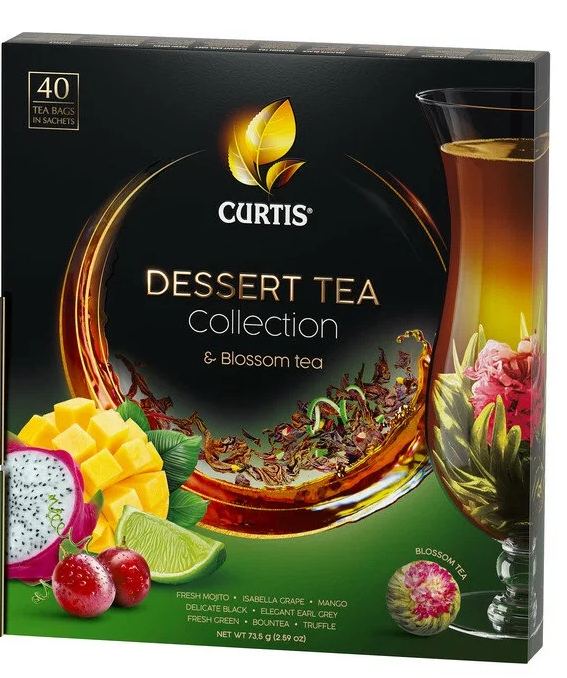 Чай curtis dessert. Чай Кертис набор 40 пакетиков. Набор чая Кертис ассорти. Набор чая Curtis Dessert Tea collection. Кертис чай подарочный набор.