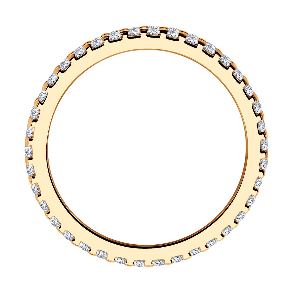 Кольцо обручальное из серебра с фианитом р.16.5 SOKOLOV 93010150