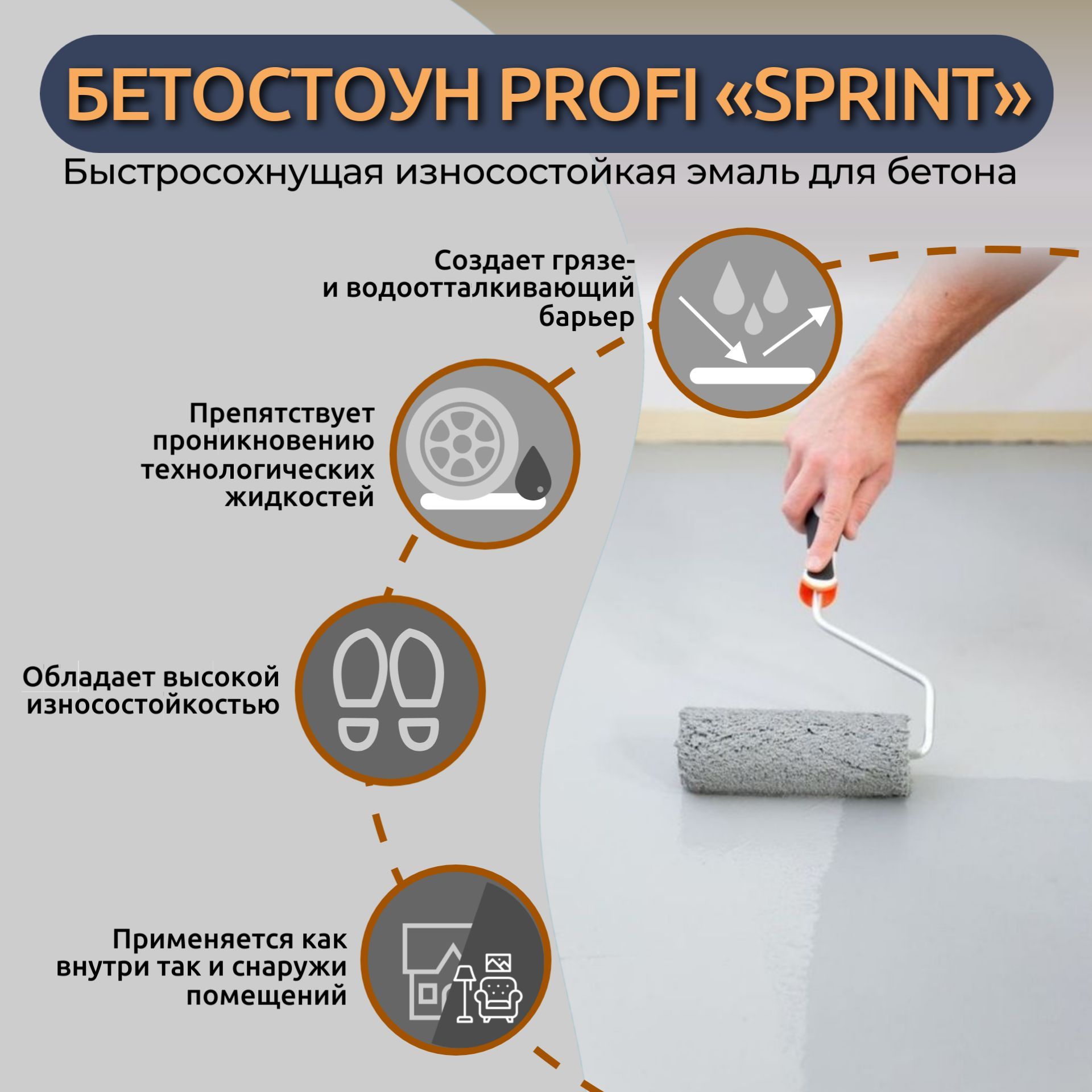 Эмаль Бетостоун PROFI Sprint для бетона, быстросохнущая, атмосферостойкая,  3 кг купить в интернет-магазине, цены на Мегамаркет