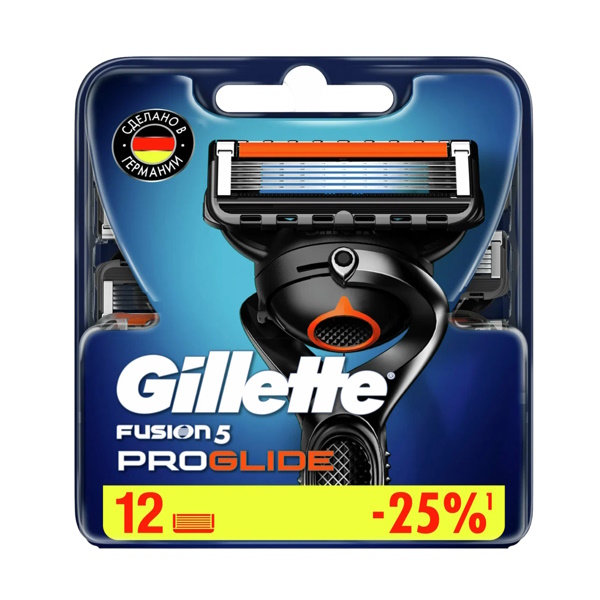 Сменные кассеты Gillette Fusion5 ProGlide, 12 шт. – купить в Москве, цены в интернет-магазинах на Мегамаркет